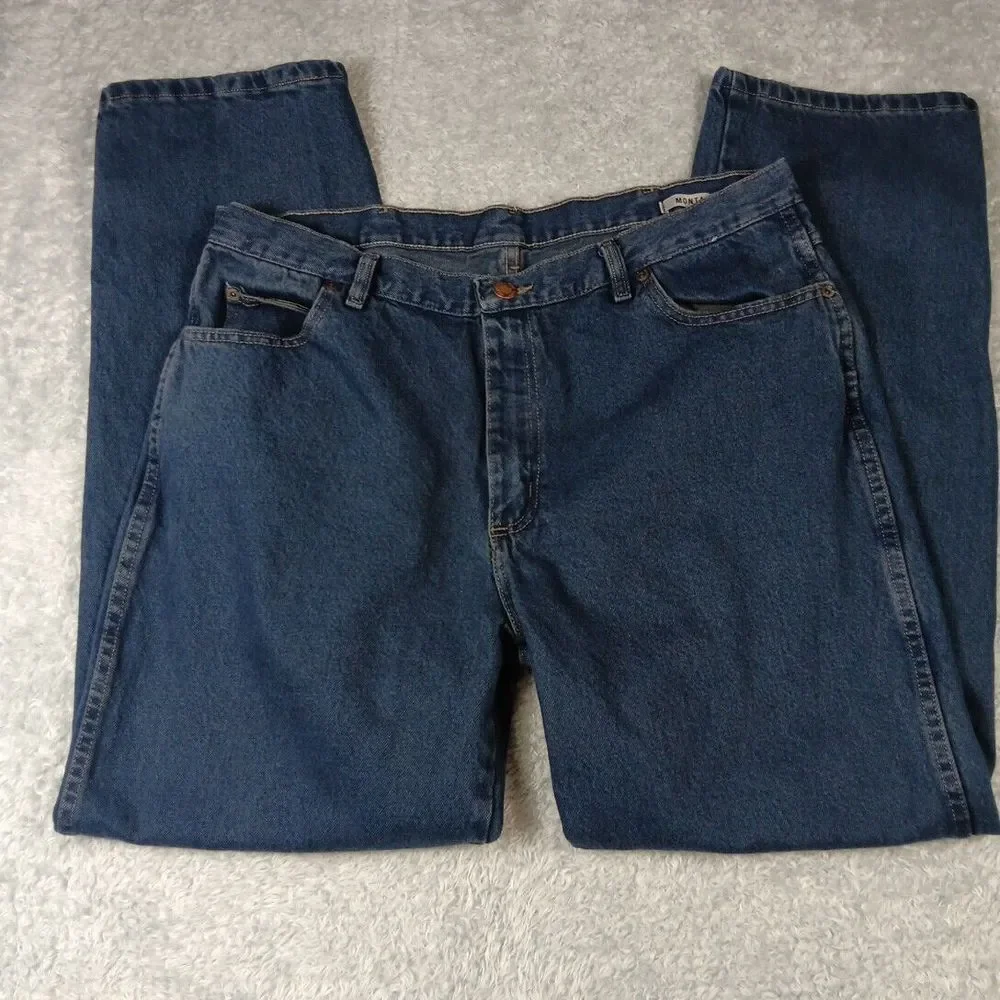 Wrangler Western Montana  Straight Fit Blue Jeans‎ Mens Size 40 X 33